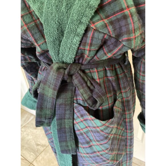 Victoria's Secret Authentic Country Cottons Plaid Terry Cloth Bath Robe M/L - Picture 13 of 16
